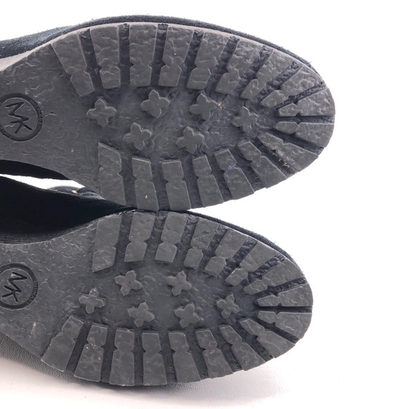 Michael Kors Rory Black Leather Wedge Ankle Booties 10M - Picture 12 of 13